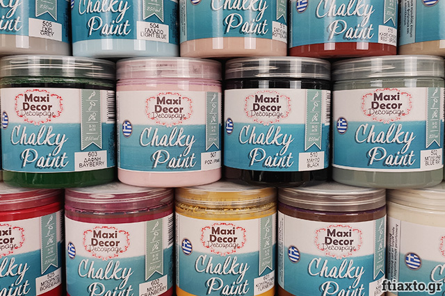 Δοκιμάζοντας τα χρώματα κιμωλίας Chalky Paint της Maxi Decor